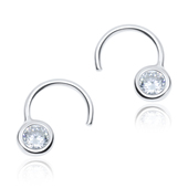Round 4mm CZ Silver Stud Earring STS-3261